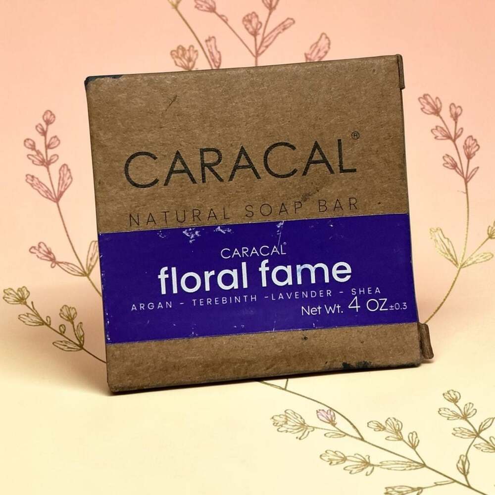 CARACAL Floral Fame Natural Soap Bar Argan, Terebinth, Lavender, Shea - 4 oz
